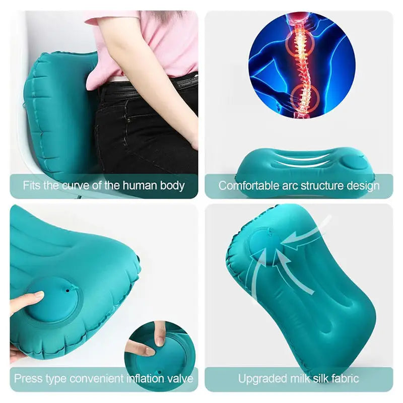 Outdoor Camping Travel Inflatable Square Pillow Comfortable Light Cushion Pillow Portable Foldable Inflatable Pillows