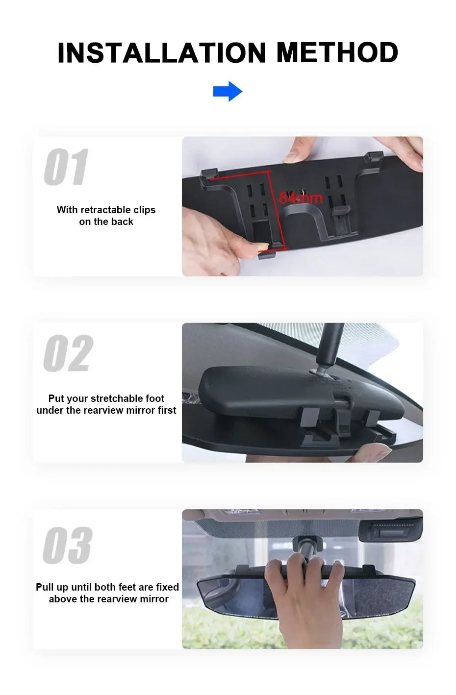 Universal Wide Angle Convex Rearview HD Mirror Center Rear View Baby Child Seat Watch Sun Visor Interior Monitor Auto Accessory