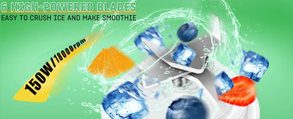 Portable Blender for Smoothies Shakes Juice Personal Small Mini Glass Mixer USB Rechargeable Electric Handheld Watter Bottle