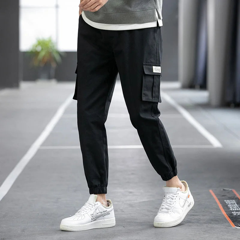 Classic Design Multi Pocket Cargo Pants, Men's Casual Loose Fit Drawstring Cargo Pants/Joggers For Spring Summer Outdoor