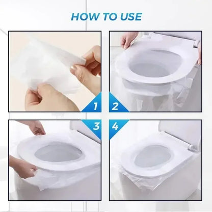 10/50PCS Biodegradable Disposable Plastic Toilet Seat Cover Portable Safety Travel Bathroom Toilet Paper Pad Bathroom Accessory