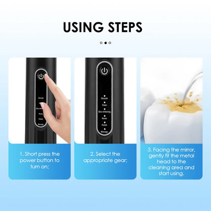 Electric Teeth Cleaner Remove Tartar Plaque Calculus and Tooth Stains Dental Teeth Whitening Kits With 6 Toothbrush Heads Home