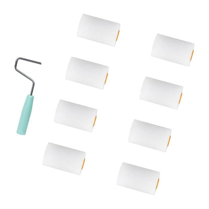 9pcs Paint Roller set Mini Foam Rollers Upgrades for Detailed Work & Small Areas 601A
