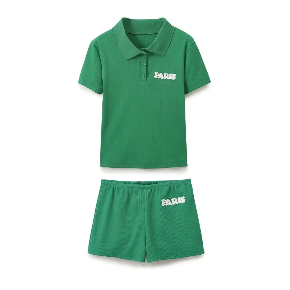 Sports Sets for Women 2 Pieces Holiday Outfits Womens Vacation Outfits Woman 2024 Elegant Casual Short Sleeve Sets