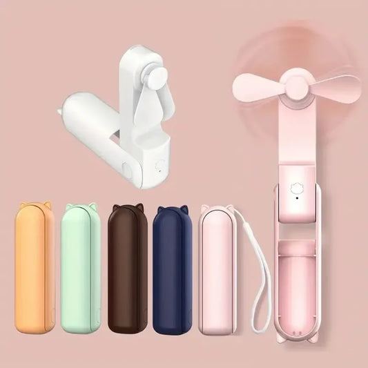 Candy colored portable fan mini handheld fan unique design portable personal handheld fan USB charging with powerful turbo wind