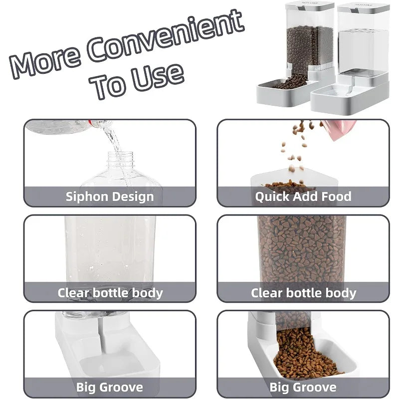 Pet Automatic Feeder Gravity Dispenser Food Storage Bucket Large Capacity Food Grade Materials Simple Cleaning for Cat Dog