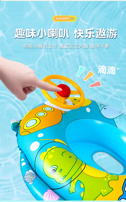 Environment PVC Children Swimming Rings Water Toys Beach Pool Baby Inflatable Swimming Circle with Steering Wheel Water Toys