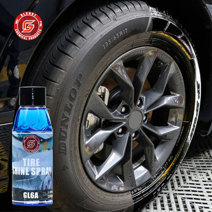 Black Wet Look Tire Shine Dressing -Automotive Clear Coat Tire Dressing for Glossy Wet Tire Look, Vinyl & Plastic, with UV