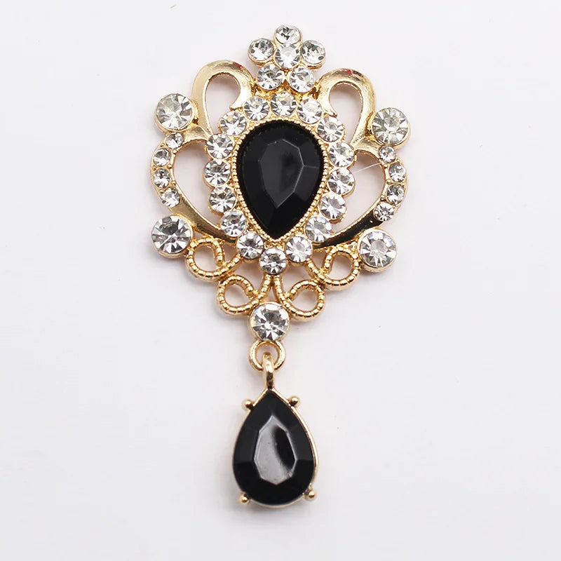 32*60mm Droplet diamond pendant accessories, flat bottom brooch accessories, DIY accessories, headwear accessories 5/10/20PCS