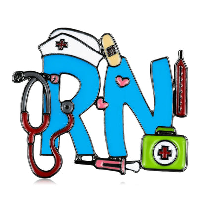 Creative RN MD Coloful Enamel Pin Brooch Medical nursing Lapel Lanyard Bag Badge Jewelry Accessories Gift for Nurse Doctor