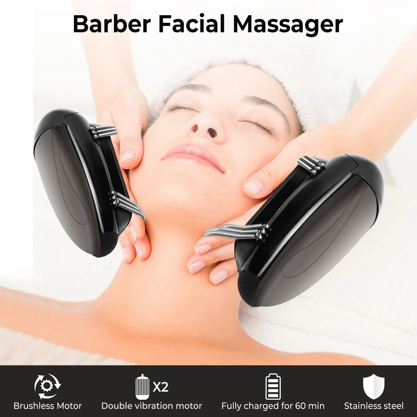 Barber Massager Cordless Handheld Heat Massager USB Charging Vibration Head Massage Professional Men's Barberology Massager