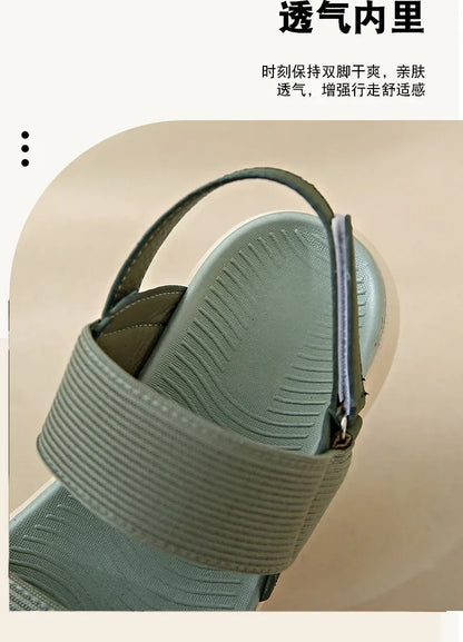 Women's Platform Sport Sandals Summer 2025 Comfortable Woman Shoes Fashionable Beach Green Sandal Black Sandalias De Mujer
