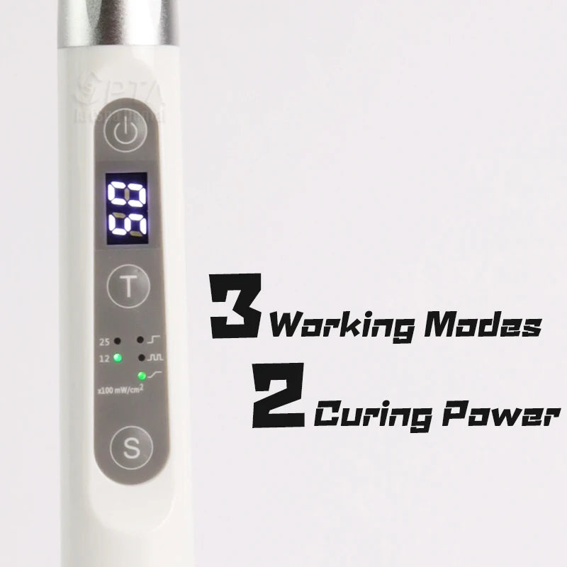 Dental 1 Second Curing Light LED Lamp With Two Intensity Angle Adjustable Utra Long Wavelength Flexible Rotation Design