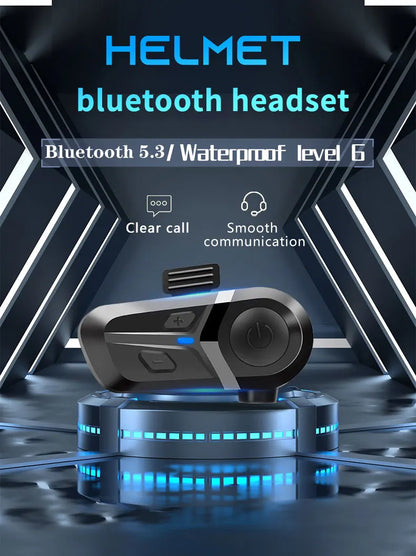 Bluetooth 5.3 Helmet Headset Wireless Hands-free Call Phone Kit Motorcycle Waterproof Earphone Music Player Speaker Moto