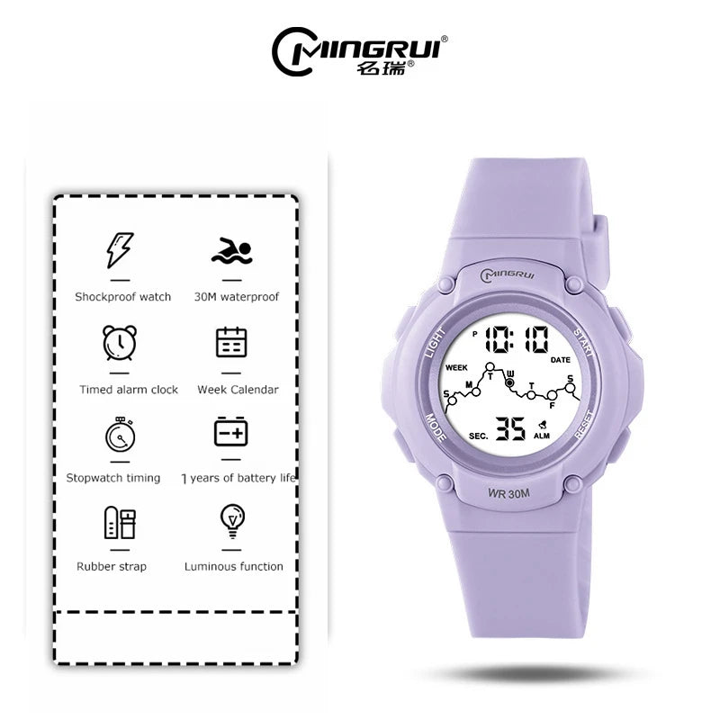 Kids Sport Watches Alarm Stopwatch Children Digital Watch For Boys Girls 30M Waterproof Cartoon Student Electronic Wristwatch