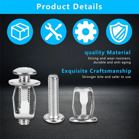 40 Pcs Hollow Door Anchors And Screws, Hollow Metal Cavity Fixing Core Door Anchors For 0-5Mm Door Hollow Wall Sheet-AT64