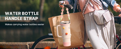 Water Bottle Handle with Strap for Owala Stanley Cup  Hydro Flask, Water Bottle Handle Fits Most 12-40oz Water Bottles