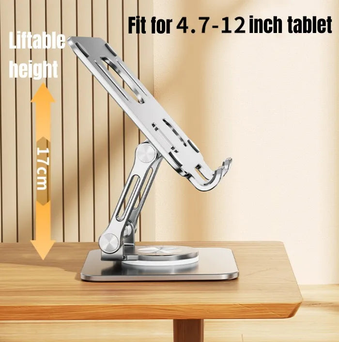 Tablet Stand Adjustable with 360 Swivel Base Aluminum Tablet Stand Holder Universal Tablet Holder for iPad Samsung Huawei Lenovo