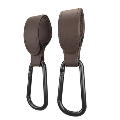 Baby Stroller Hook Fashion PU Leather Adjustable Pram Hook Cart Organizer Diaper Bag Hanger Children Boy Girl Travel Accessories