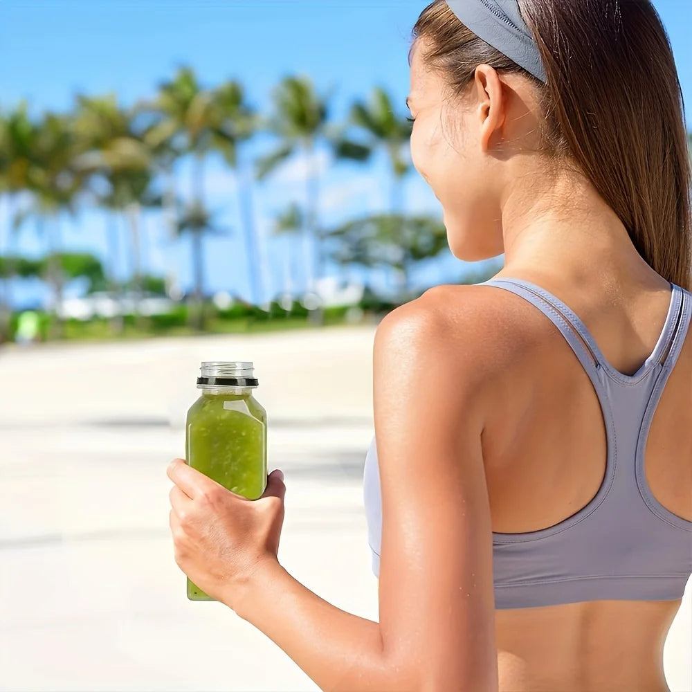 10pcsPlastic Juice Bottles Long-Lasting, Spill-Proof, Milk, and More - Easy Cleaning and Refilling Clear Water Bottle Portable ﻿