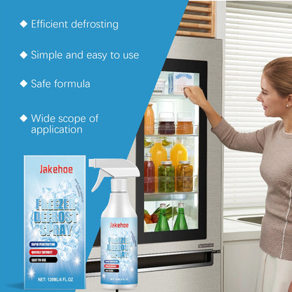 Jakehoe Fridge Defrosting Spray 120 ml Freezer Defrosting Agent And Deicing Spray Easy Defrosting, Saves Electricity and Odour