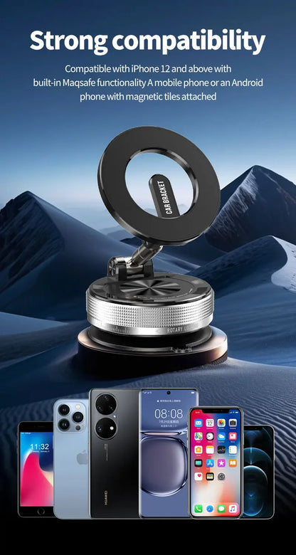 Magnetic Car Phone Holder Mount Vacuum, 360-degree Rotating for Iphone 15 14 13 12 Pro Max Phone Holders & Stands