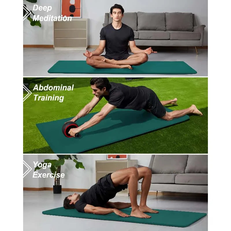 200x80cm 15mm Thick Yoga Mat - High Density Anti-Slip for All Levels & Pilates - Portable Home/Outdoor Workout Mat