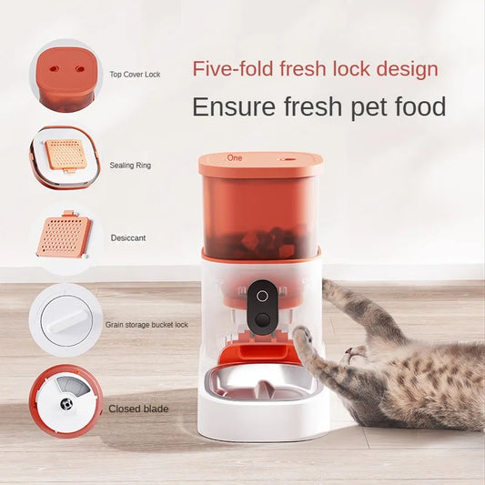 Automatic Pet Feeder APP Version WIFI Smart Pet Cat and Dog Feeding Machine Removable and Washable 3L Food Storage Bucket
