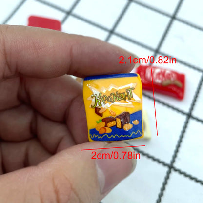 Resin Miniature Refrigerator Cartoon Snacks Refrigerator Magnets Home Decor Magnets Food Decor Magnets