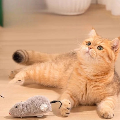 Interactive Cat Toy Electric Mouse Plush Automatic Teaser Kitten Toy Intelligent Obstacle Avoidance Pet Toy Cat Supplies