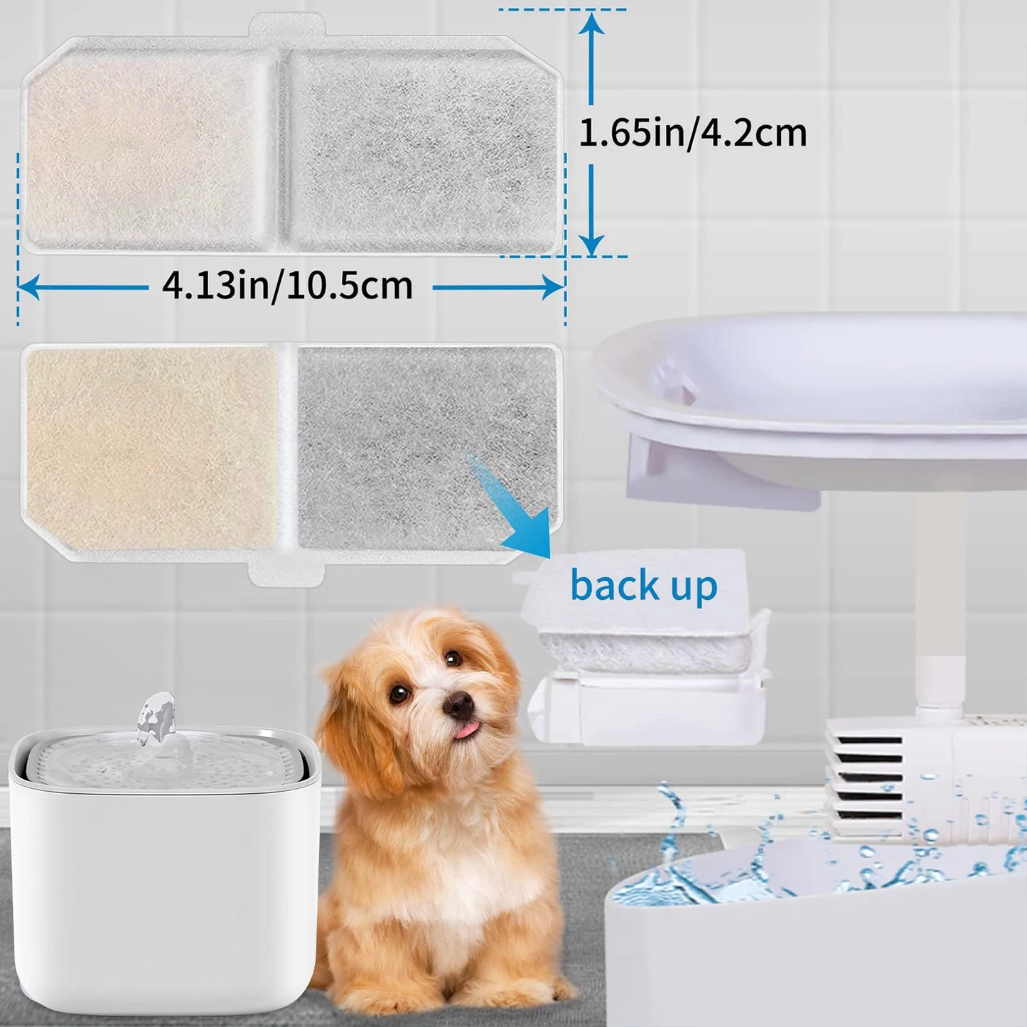 6/12Pcs Cat Fountain Filters Set Pet Water Fountain Filters Replacement Activated Carbon Filter Cat Dog Drinking Fountain Filter