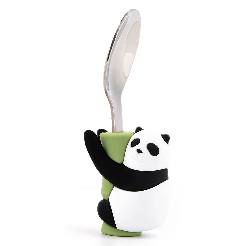 Lofca Baby Silicone Spoons Panda Silicone Fork Sloth Feeding Food Learn To Eat Children's Tableware BPA Free Food Feeding