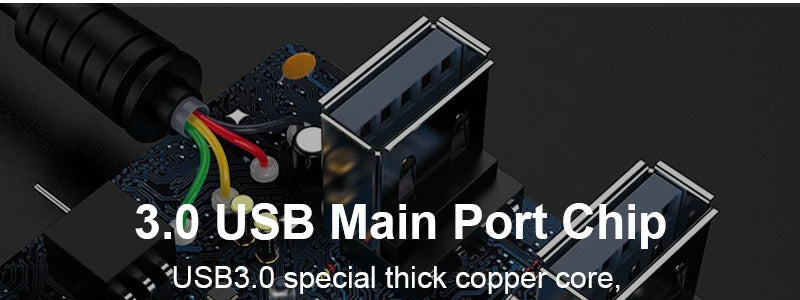 USB 3.0 Power Adapter 7 Port Multi USB Splitter Hub USB Hub 2.0 USB Multiple Expander Switch 30CM Cable Hub Docking Stations