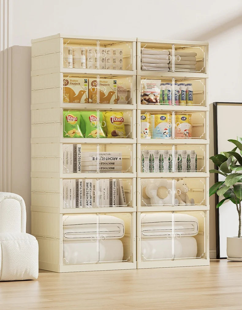 Widening Shoe Cabinet Transparent Heightening Shoes Box Thickened Foldable Sneaker Shoe Organizers Dustproof 12-grid Shoes Bins