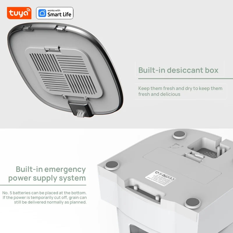 4L Automatic Pet Feeder for1/2Cats,WiFi Smart Feed Automatic Pet Feeder for Cats& Dogs,Timed Pet Food Dispenser with APP Control