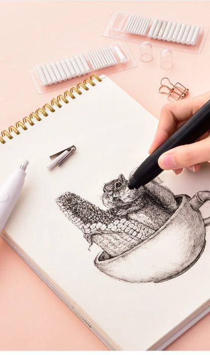 Electric Eraser Art Drawing Eraser Highlight Sketch Eraser for Students with Refills Correction Supplies Stationery