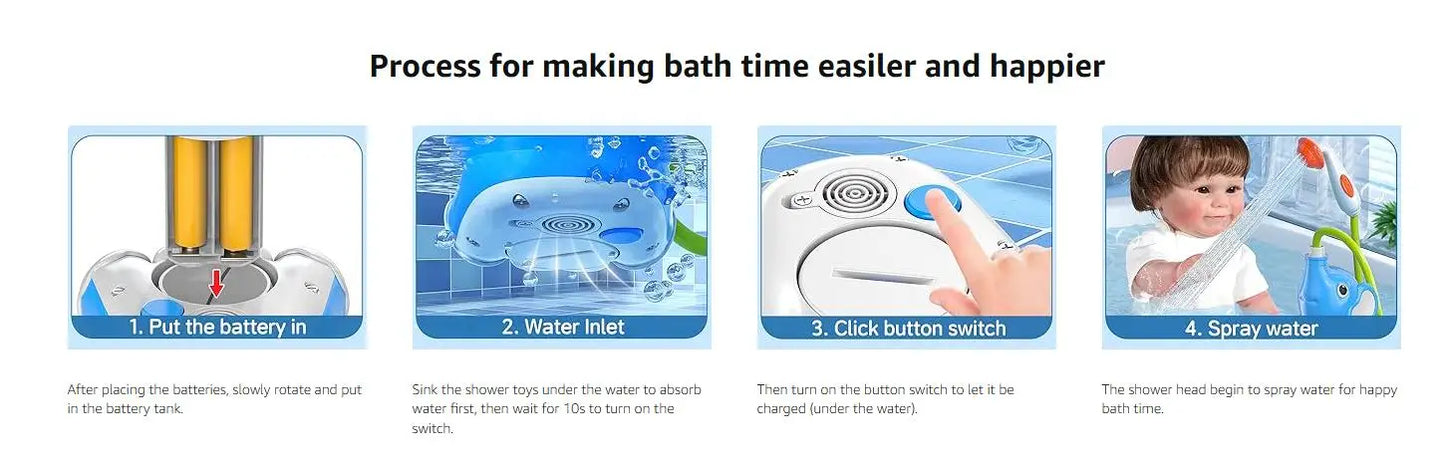 2025 new Baby Bath Shower Head Toys for Kids Ages 2-4 Bath Toys for Infants with Elephant Water Pump for Kids 3-5 Kids Bath Toys
