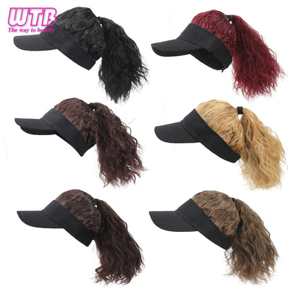 Hat With Hair Attached For Women Ponytail Curly Hair Hair Wig With Hair Cap Styling Baseball Baseball Cap Ponytail Hat Wig