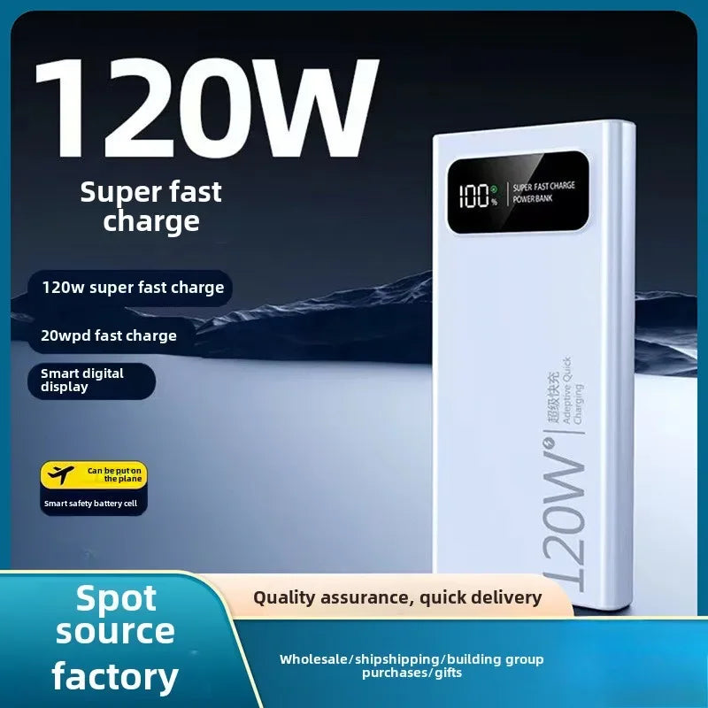Quality BCAK New 120W Power Bank 20000mAh Super Fast Charging Large Capacity Mobile Power Supply