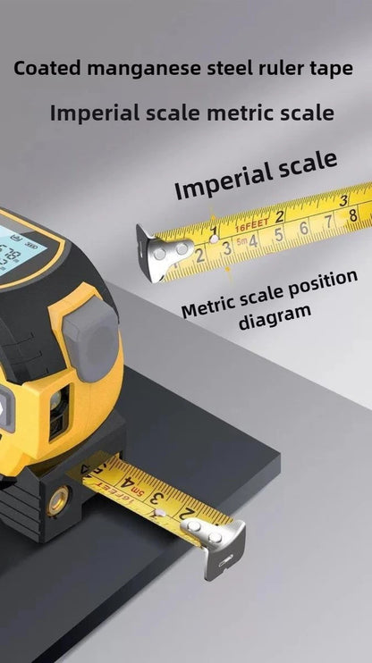 3 in 1 High Precision Laser Tape Measure 5M Infrared Rangefinder Electronic Tape Laser Measuring Ruler Building Measurement