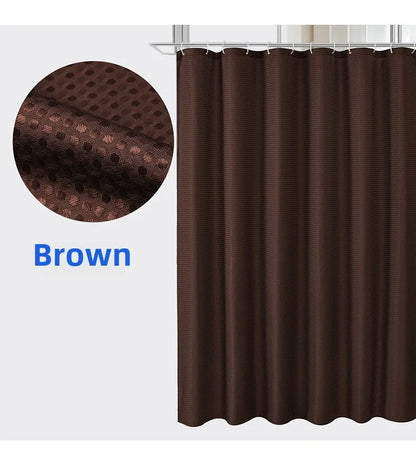 Plain Waffle Waterproof and Mildew-proof Polyester Shower Curtain, Bathroom Curtain, Bathroom Partition Curtain, Shower Curtain
