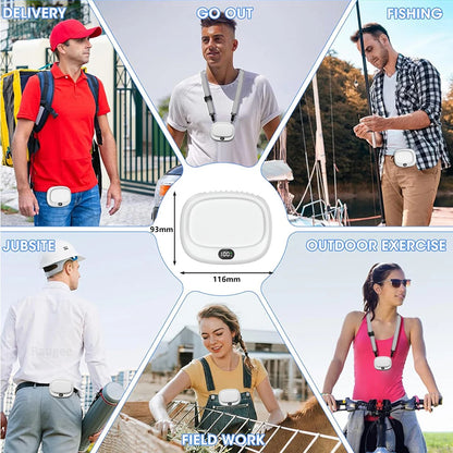 Portable Neck Fan Mini Waist Fan USB Rechargeable Bladeless Portable Hanging Neck Fan Wireless Waist Clip Fan for Outdoor Travel