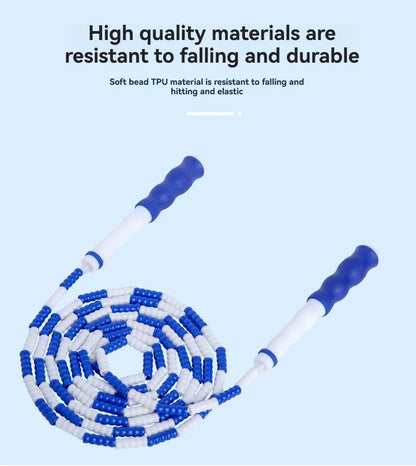 Wholesale adult and children's skipping ropes with colorful soft beads and bamboo nodes. Children's skipping ropes