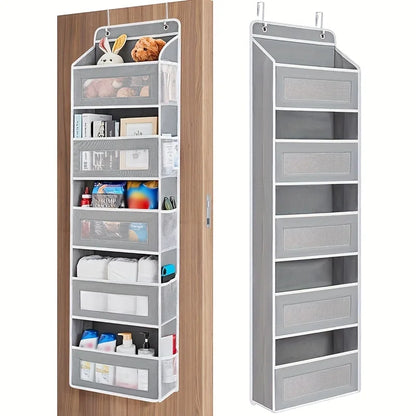 5-Shelf Hanging Storage Organizer - Behind Door, Anti-Tilt, 5 Large Capacity Pockets, Suitable for Bedroom, Bathroom