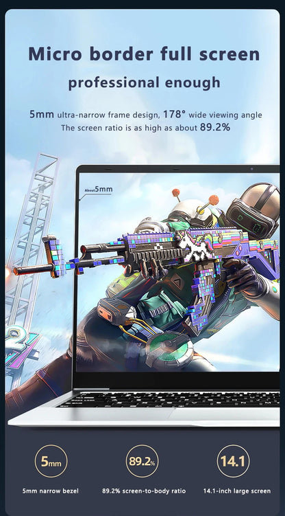 laptop 14.1 Inch Windows 11 Intel Celeron N3700 Netbook 1920*1080 Portable Notebook Intel 12GB RAM 1TB 2TB SSD Computer laptops