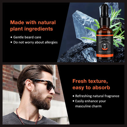 Natural Beard Balm And Beard Oil Moisturizing Smoothing Soften Beard Wax Cream Reduce Frizz And Split Ends Hair Care Essence Oil