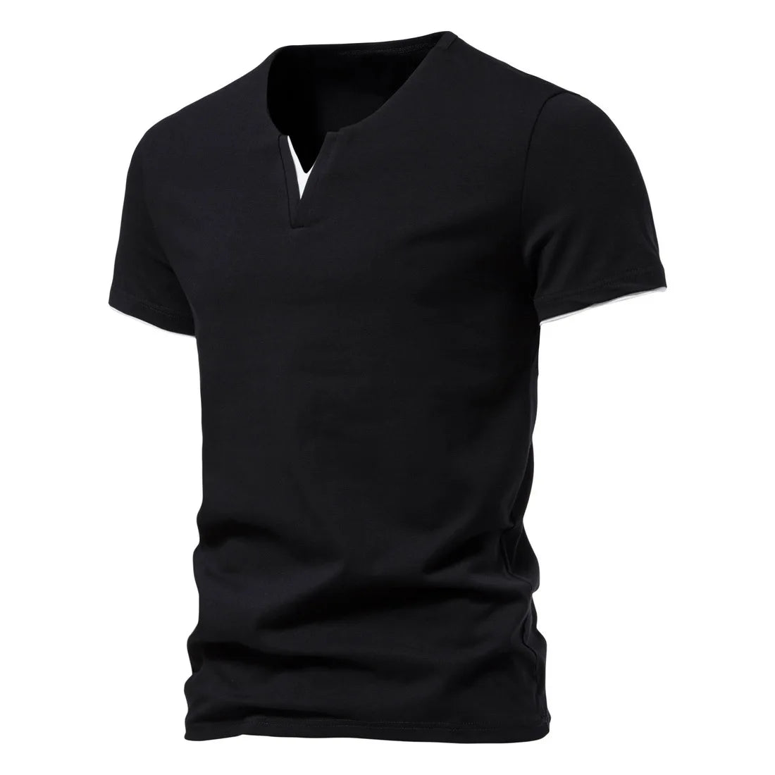 Mens T Shirt Pure Color V Collar Short Sleeved Tops Tees Men T-Shirt Black Tights Man T-Shirts Fitness For Male Clothes