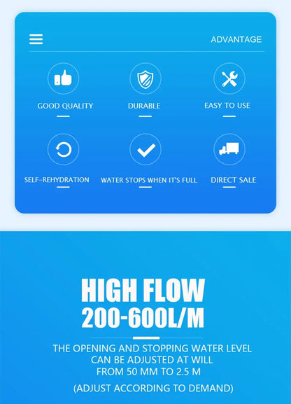 Water tower automatic water output and water stop high and low water level adjustment water pump float valve controller valve