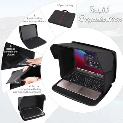 Portable Outdoor Laptop Sun Shade Universal Foldable Laptop Case Bag Hood Shading Tent Laptop Tablet Waterproof Dustproof Shield