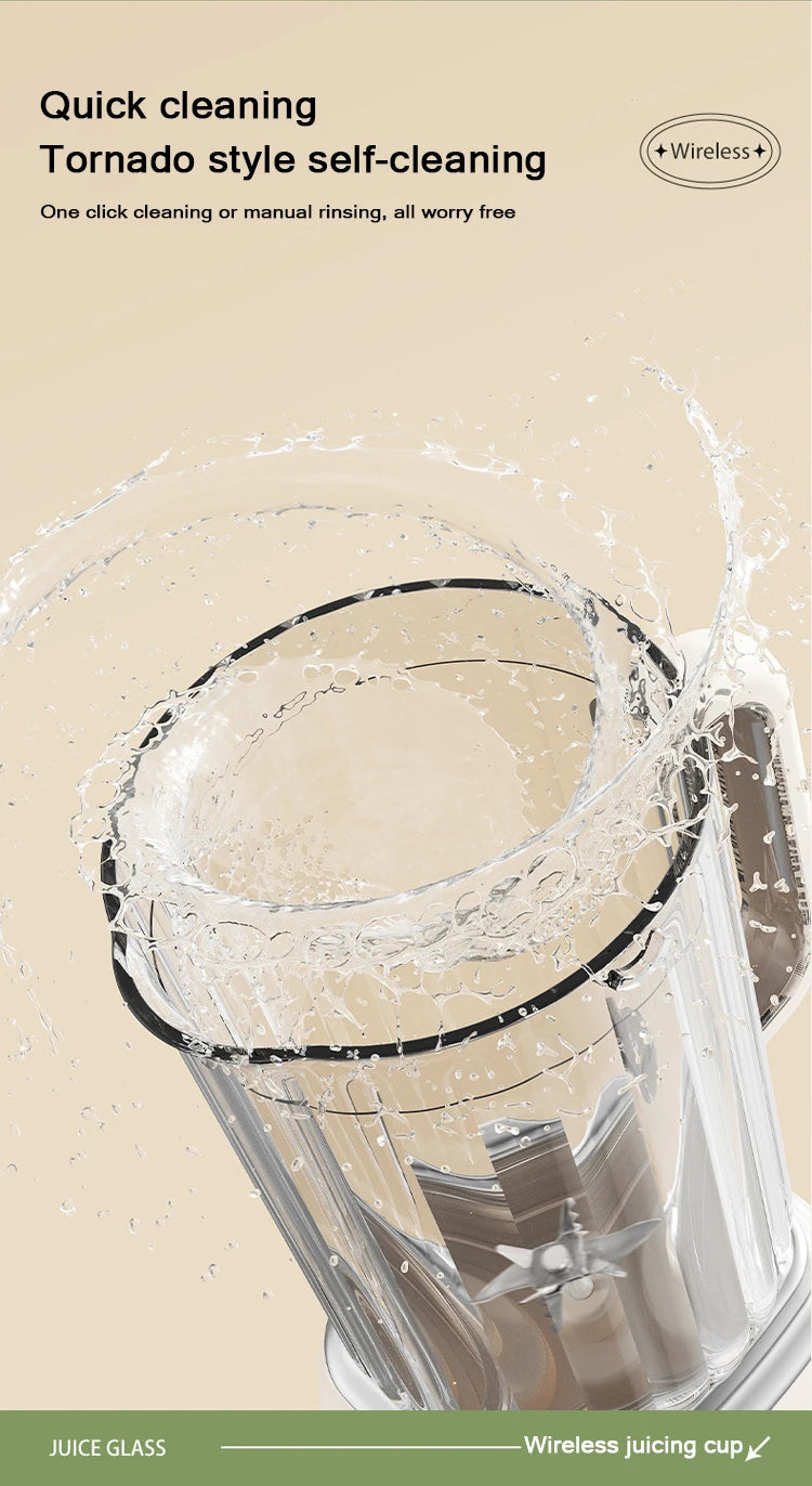 Portable Blender Cup 600ML Mini Juicer Mixer/3000mAh USB Rechargeable/10-Blade Powerful Motor For Smoothies/Vegetables